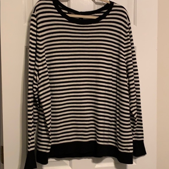 Talbots Sweaters - Talbots Black/White Striped Sweater 3X